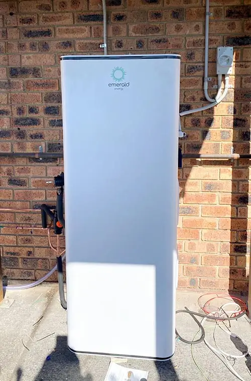 Emerald 220L all in one heat pump installation